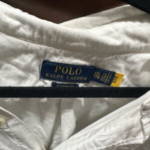 Brand new white polo button down